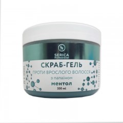 Скраб-гель против врастания волос Papain gel-scrub c папаином и ментолом 350мл Serica